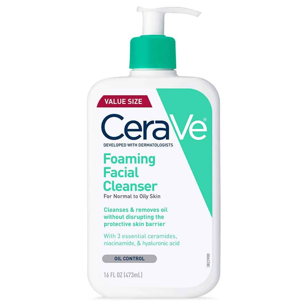 CeraVe Foaming Facial Cleanser with Ceramides, Niacinamide & Hyaluronic Acid – Gentle Daily Face Wash for Normal to Oily Skin