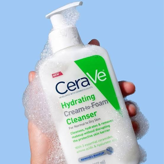 CeraVe Hydrating Cream-to-Foam Cleanser – Gentle Daily Face Wash with Hyaluronic Acid & Ceramides