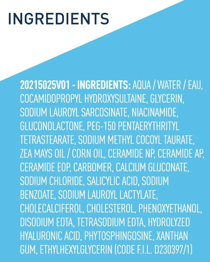 CeraVe SA Renewing Cleanser with Salicylic Acid – Gentle Exfoliating Face Wash & Makeup Remover