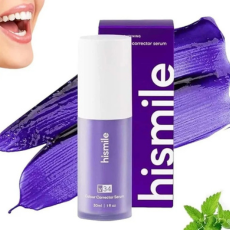 Hismile V34 Colour Corrector Whitening Serum – Purple Pigment Teeth Brightener for Yellow Tone Neutralization & Instant Whitening