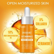 Dr Rashel Vitamin C Brightening & Anti-Aging Face Serum – 10% Vitamin C, Collagen & Hyaluronic Acid for Radiant, Firm & Hydrated Skin